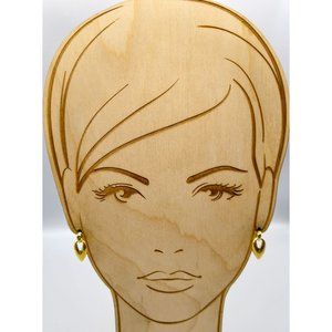 Basic Vintage Door Knocker Earrings, Gold Tone Chic Studs